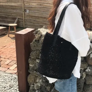 Bucket Shoulder Bag For Women Lace Summer Korean Lace Elegant Women Tote Shopping Female Bags Lady Handbag Female Beach Bag 2023 - Image 6