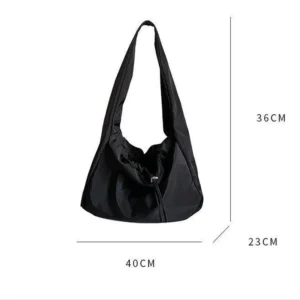 Women Bag New Nylon Bucket Fashion Solid Zipper SOFT Shoulder Bag Purses and Handbags Luxury Designer Black Tote Bag сумка - Image 6