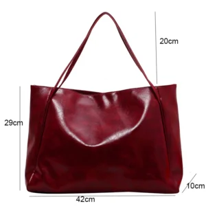 Women Tote Bag Fashion Underarm Pouch Large Capacity Soft Pu Leather Shoulder Bag Retro Crossbody Bag Casual Portable Bucket Bag - Image 2