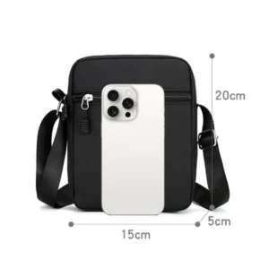 Oxford Shoulder Bag Durable Mini Black Mobile Phone Bag Waist Pack Men Crossbody Bags Man Bag Handbag bolso de mano - Image 5