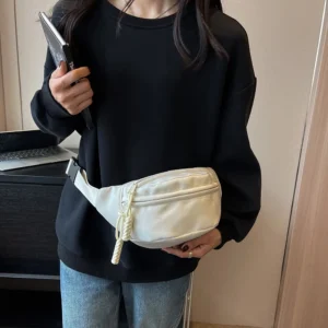 الموز الرافعة حقيبة للنساء ، Crossbody الخصر حزمة ، قماش تشغيل حقيبة ، فاني حزم عادية ، الرياضة حزام ، نصف القمر - Image 4