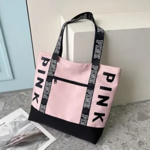 PINK Casual Tote Women Black Yellow White Green Handbags Big Nylon Bucket Luxury Brand Desinger Fashion Shopping Shoulder Bag - Image 4