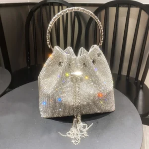 purses and handbags bags for women luxury Designer bucket clutch purse evening banquet bag Crystal rhinestone shoulder bag - Image 3