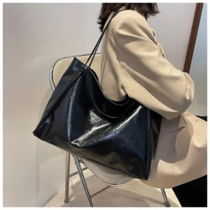 Women Tote Bag Fashion Underarm Pouch Large Capacity Soft Pu Leather Shoulder Bag Retro Crossbody Bag Casual Portable Bucket Bag - Image 5