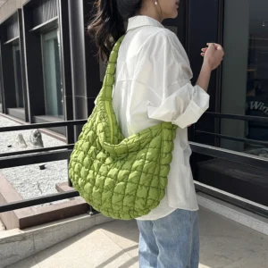 Quilted Padded Crossbody Bag for Women Pleated Bubbles Cloud Shoulder Bags Large Tote Bucket Designer Bag Ruched Handbags 2023 - Image 1