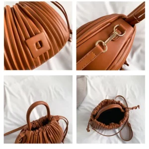 Fashion Brand Design Crossbody Bag for Women 2024 Luxury Vintage Shoulder Handbag Female Tote Bag Casual PU Leather Bucket Bag - Image 6