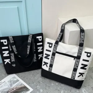 PINK Casual Tote Women Black Yellow White Green Handbags Big Nylon Bucket Luxury Brand Desinger Fashion Shopping Shoulder Bag - Image 1