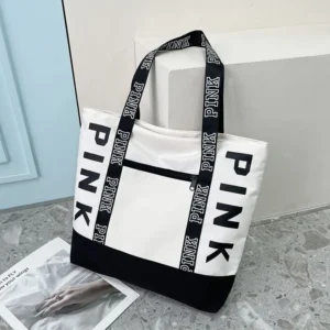 PINK Casual Tote Women Black Yellow White Green Handbags Big Nylon Bucket Luxury Brand Desinger Fashion Shopping Shoulder Bag - Image 3