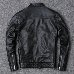 جلد البقر سترة جلدية حقيقية الرجال جلد الغنم معطف ربيع الخريف حقيقية سترات من الجلد للرجال حجم كبير Vintage 2023 KJ3303 - Image 1