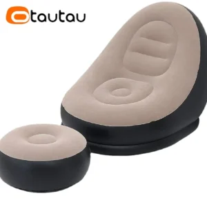 OTAUTAU كرسي قابل للنفخ مع مسند للقدمين كرسي صالة عثماني كرسي خارجي محمول للتخييم أريكة حديقة كرسي بوف SF029 - Image 1