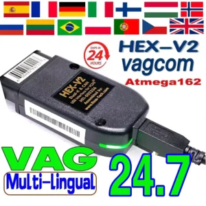 2025 VAG COM HEX-V2 الماسح الضوئي Obd2 كابل أداة التشخيص V24.7 متعدد اللغات HEX V2 Wesheu VAG COM لسيارة أودي سكودا VW - Image 1
