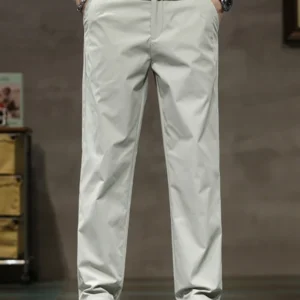 الصيف رقيقة الحرير الجليد عارضة السراويل للرجال بلون فضفاض مستقيم المألوف ضوء الأعمال عارضة السراويل الطويلة الذكور - Image 1