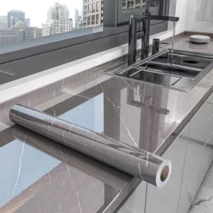 40 سنتيمتر المطبخ ذاتية اللصق جدار لاصق خلفية الرخام نمط بولي كلوريد الفينيل ديكورات المنزل النفط واقية مقاوم للماء ديكور منزلي فاخر - Image 1