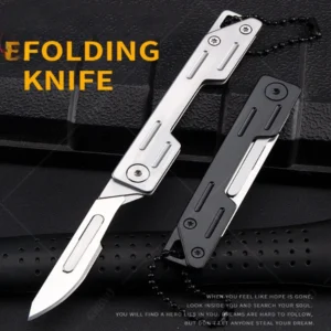 آلات الفولاذ المقاوم للصدأ سكين للفرد صندوق طبي فتاحة سكين جيب مع 10 شفرات قابلة للاستبدال هواية سكين متعدد الوظائف - Image 1